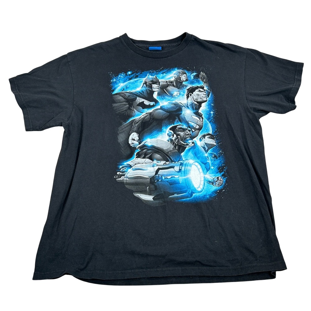 Justice League DC‎ Comics Superhero T Shirt Black Men's Size X-Large
